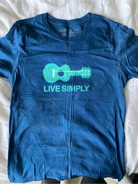 Patagonia Blue Tee with Aqua Guitar Graphic - Live Simply
